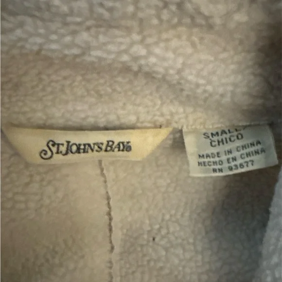 St. John's Bay Vintage Penny Lane coat, suede, tan, Embroidered Boho Jacket - Picture 10 of 12